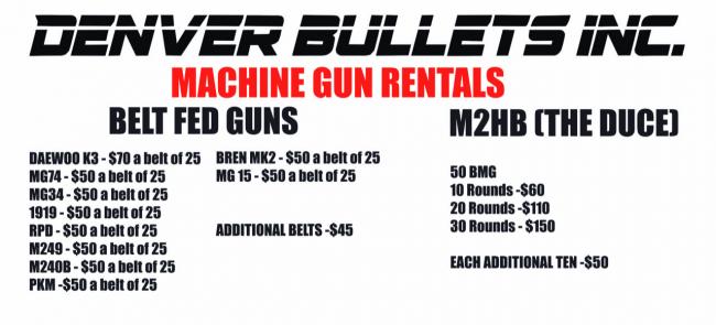Denver Bullets Inc Rentals