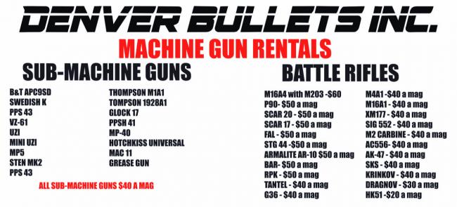 Denver Bullets Inc Rentals