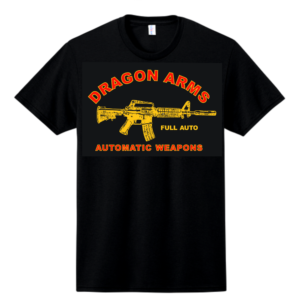 Dragonman Vintage Gun T-shirt Red & Gold